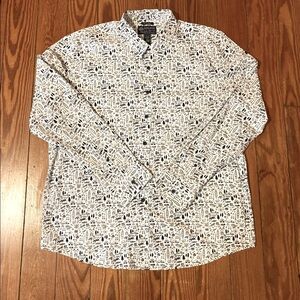 Men’s American Rag Button Down Shirt Camping Print XXL